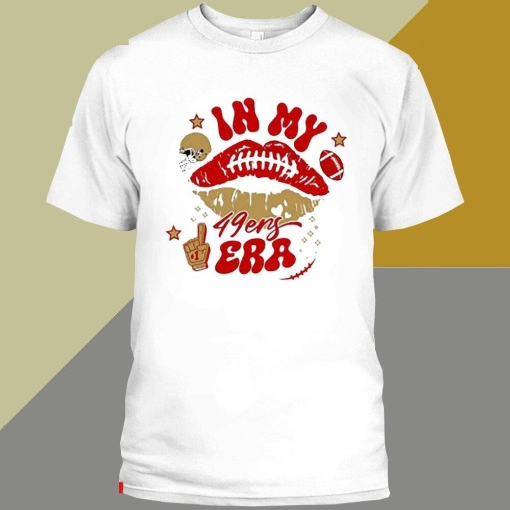 In My 49ers Era Lips T Shirt Football Meme Graphic Retro Sports Fan Gift Vintage